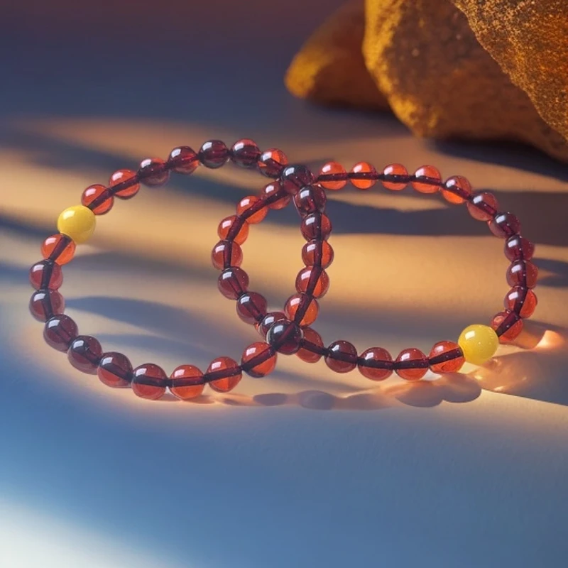 XR189天然琥珀血珀手串7mm+多样性发其一