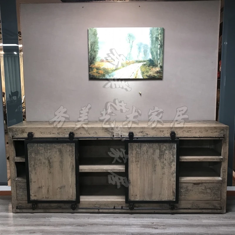 BORCH/博瑞奇新中式客厅玄关松木二屉二门柜边柜收纳柜（ 08196）