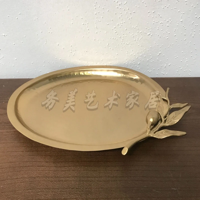 BORCH/博瑞奇中古黄铜榛果椭圆托盘铜盘桌面铜摆件（08139）