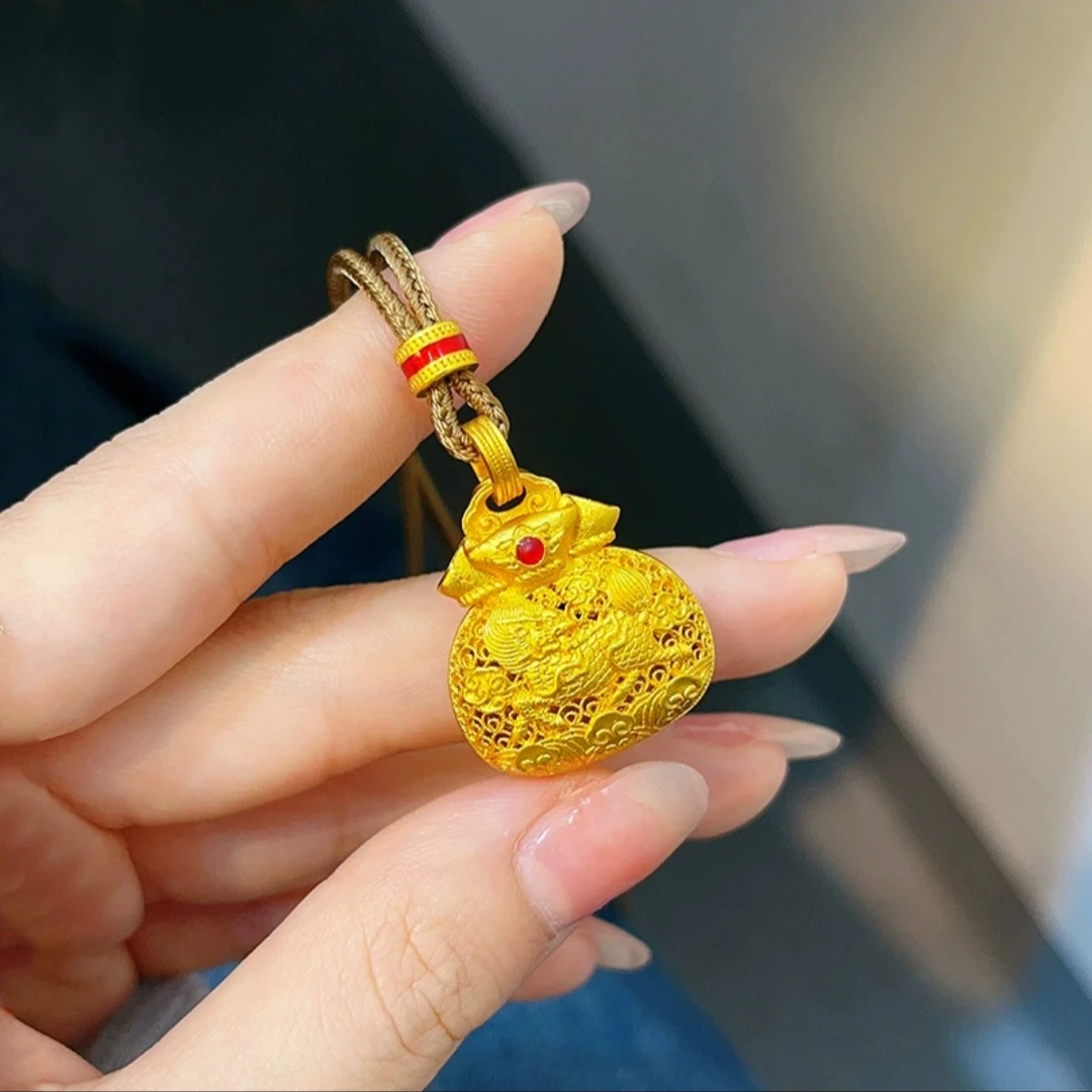 合金项链 【新中式国潮风】大幂幂同款古法镂空福袋项链