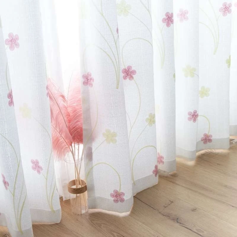 透光不透人小清新飘窗纱帘免打孔魔术贴窗帘简约现代阳台纱隔断帘