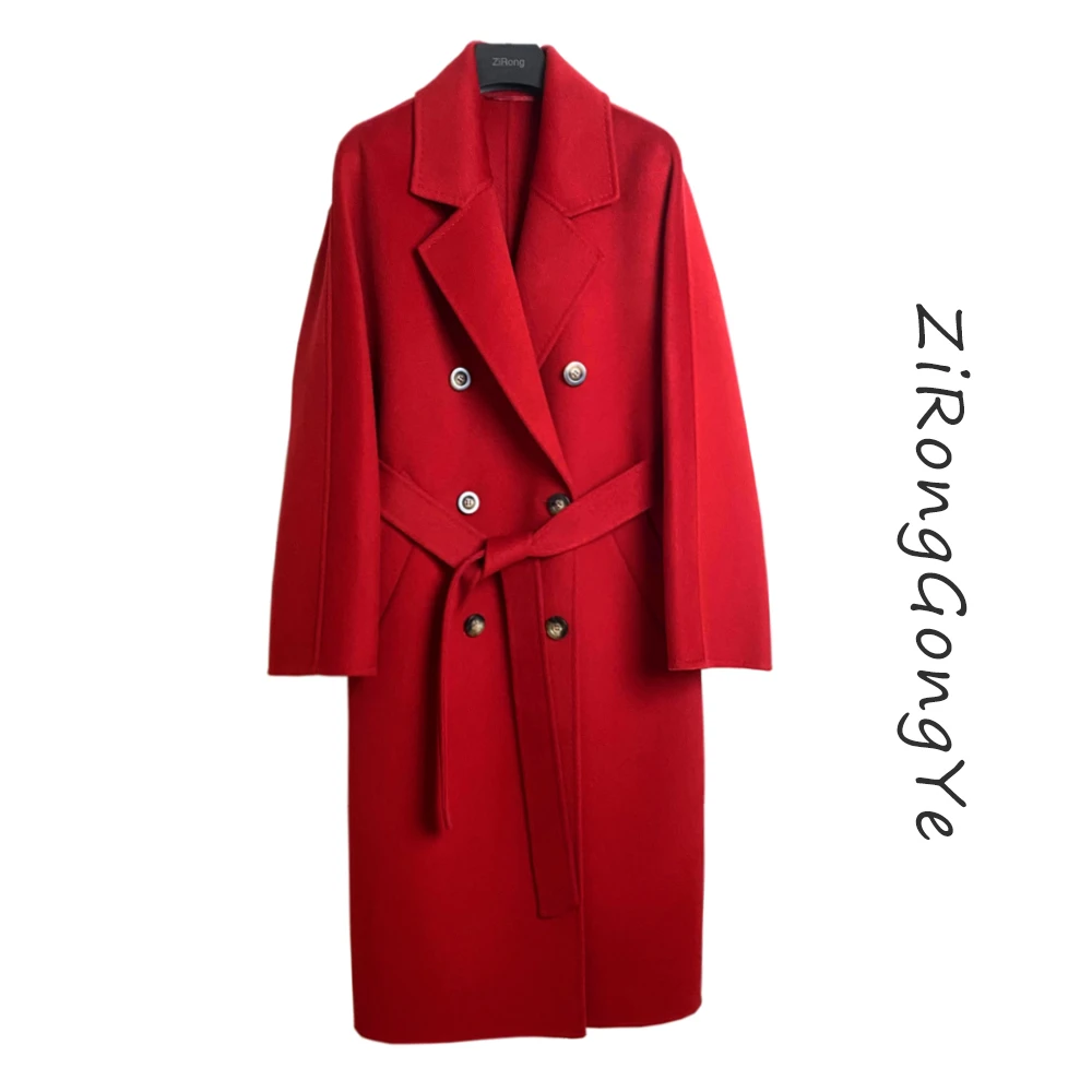 手工缝制|经典801款|30山羊绒秋冬大衣女双面呢气质时尚百搭外套