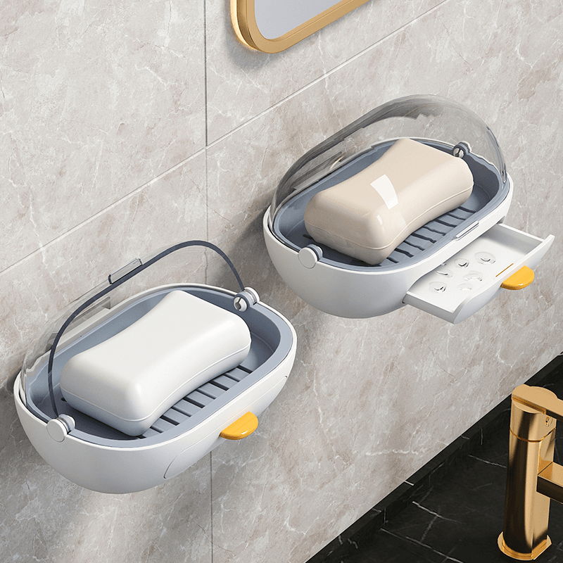 优勤肥皂盒壁挂式沥水家用免打孔创意新款置物架卫生间浴室香皂盒