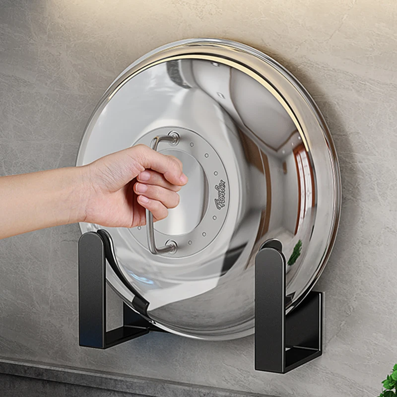 锅盖架子置物架厨房壁挂式菜板架免打孔墙上收纳架放锅具神器