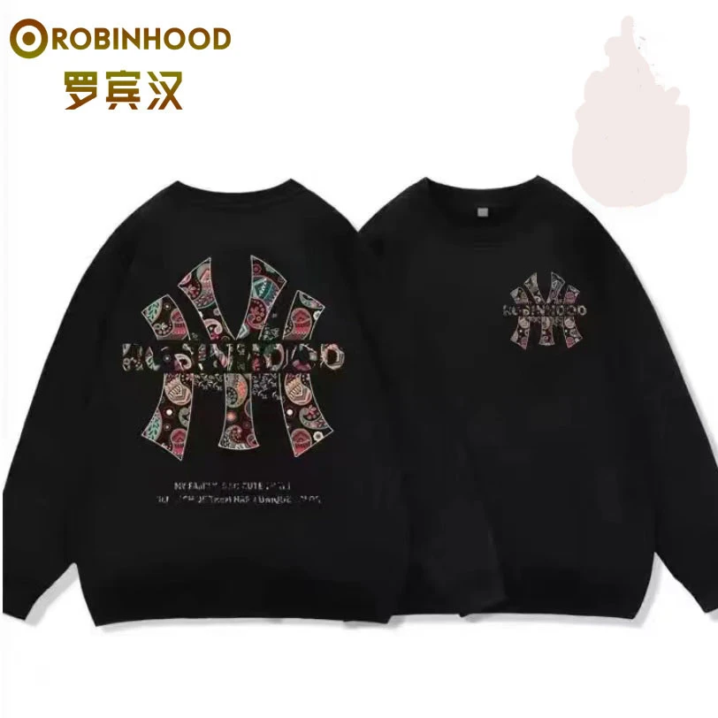 ROBINHOOD/罗宾汉2024秋冬潮牌时尚圆领卫衣轻奢重磅华棉男女款