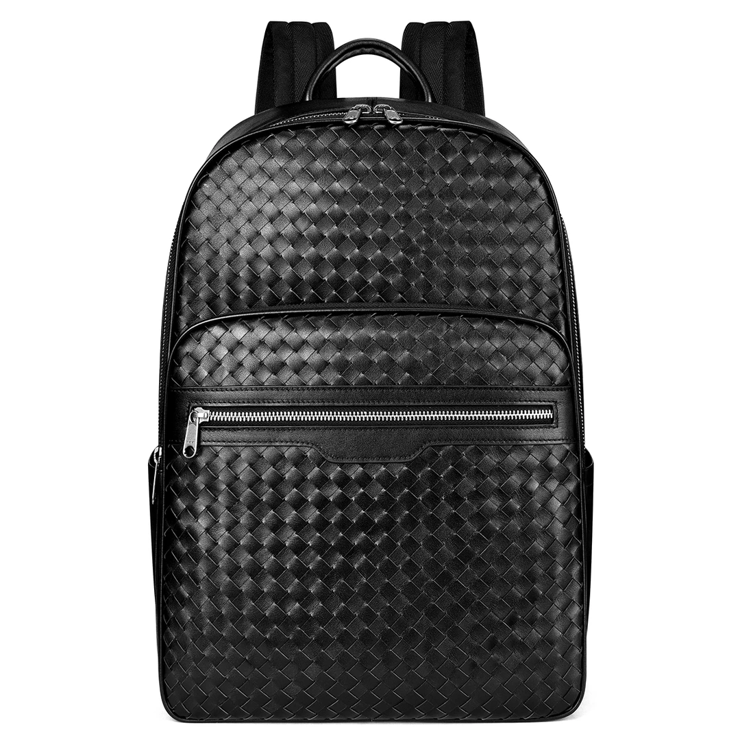 2023新款潮流休闲头层牛皮时尚多动能旅行双肩包6768A