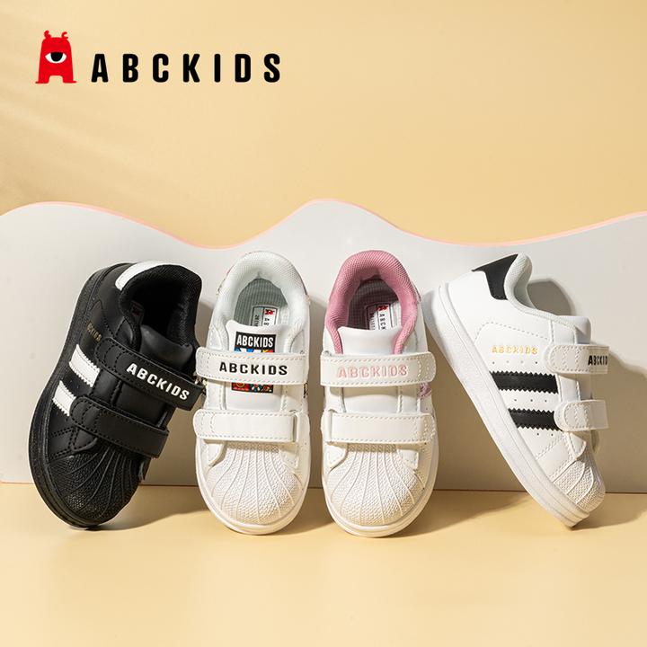 Abckids贝壳头童鞋春秋小白鞋男童板鞋女童百搭透气软底秋季舒适