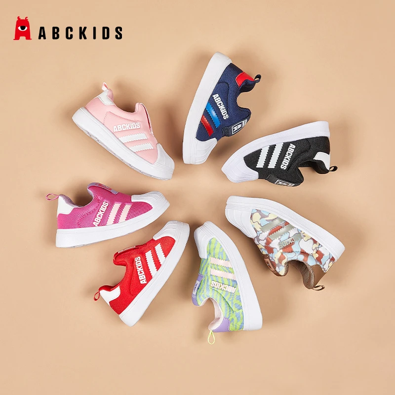 Abckids儿童运动鞋宝宝鞋透气软底春秋季中小童潮流时尚低帮板鞋