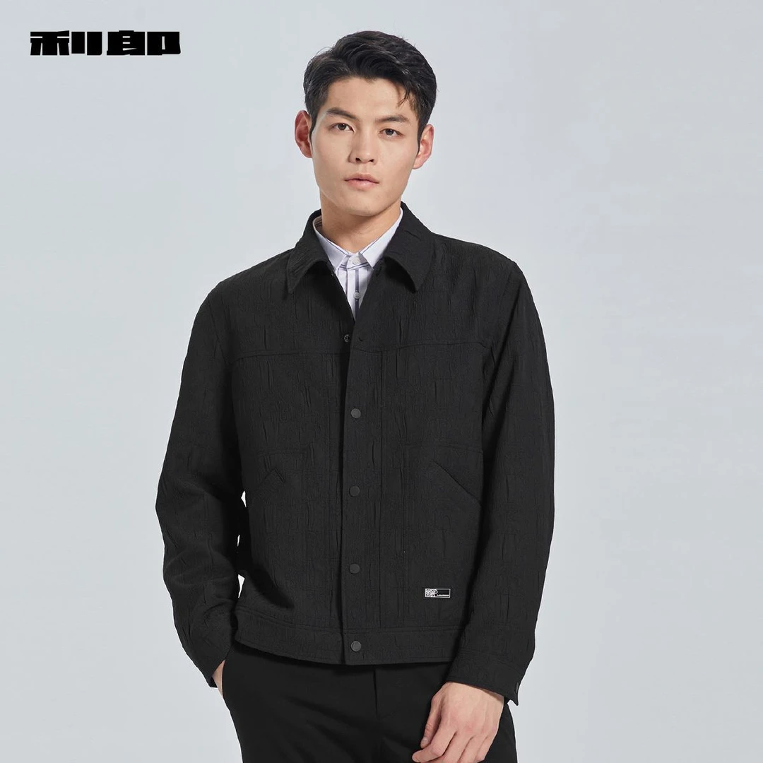 利郎春秋百搭简约翻领商务时尚都市休闲茄克 (G4QJK007)