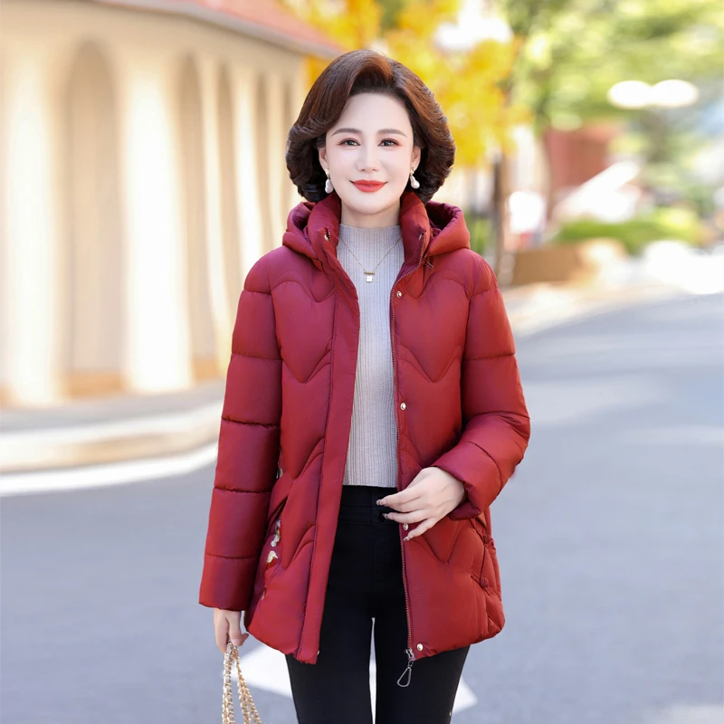 2024新款棉服女装时尚经典保暖百搭妈妈装潮款修身棉袄外套宽松版