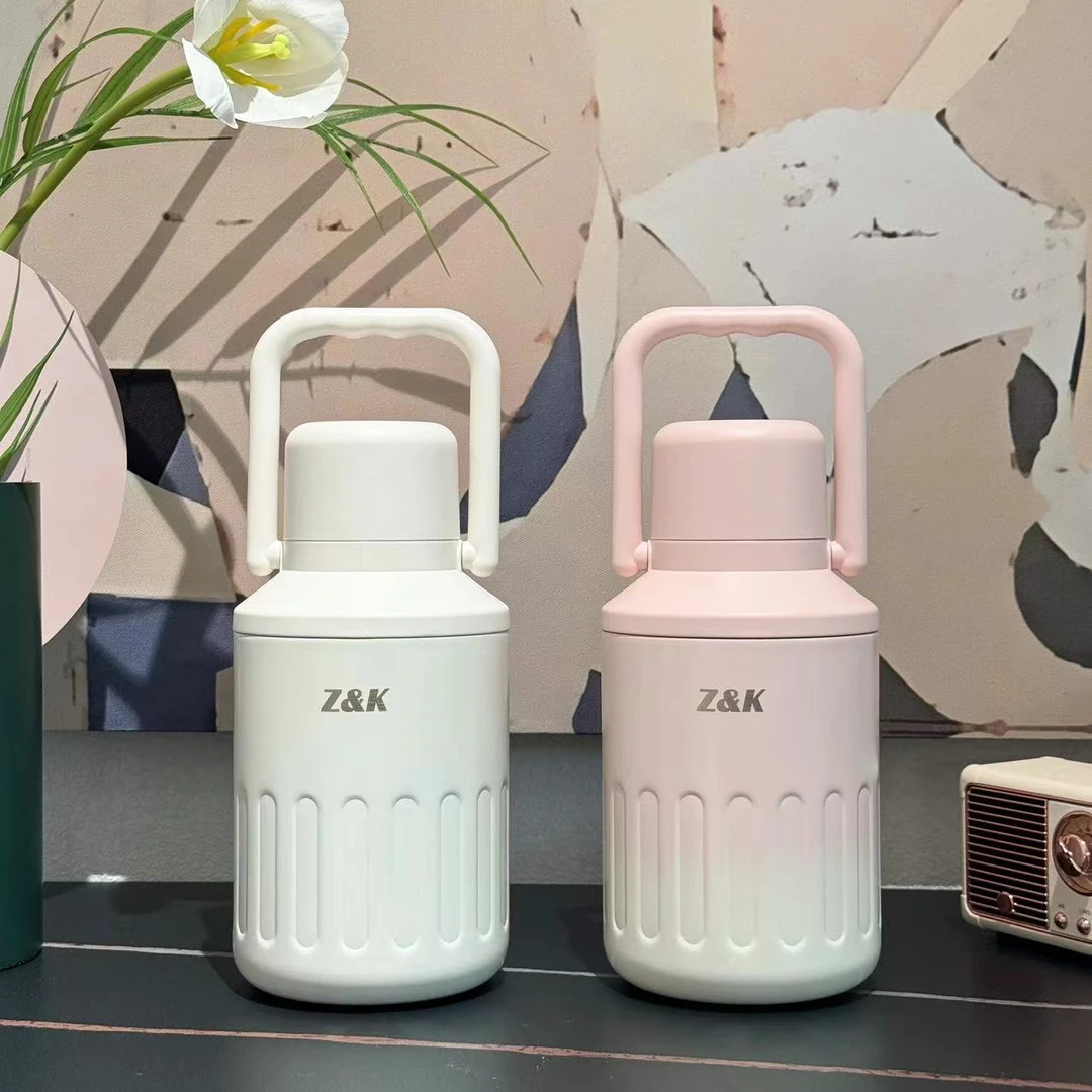 【晶晶补贴专属】潮牌Z&K大容量手提保温壶316不锈钢学生水杯167