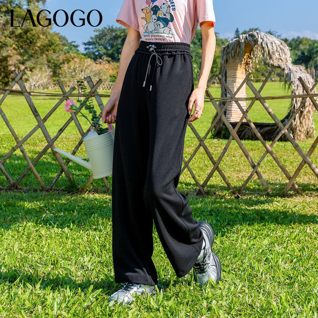 【艾美甄选】lagogo新款抗菌舒适弹力灯芯绒休闲裤女NAKK532G22