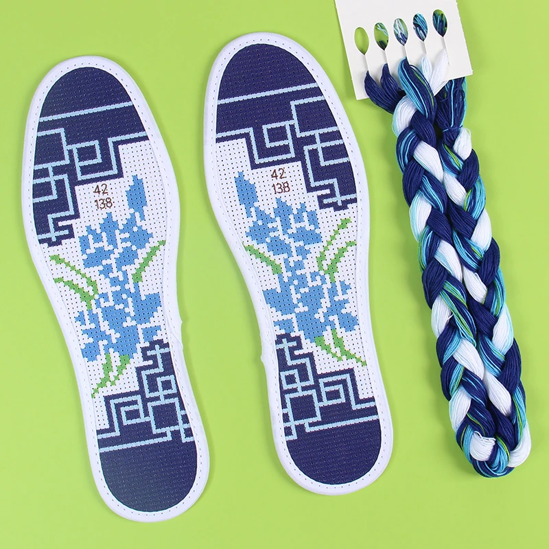 鞋垫十字绣新款手工自己绣七层棉布2024年半成品加厚刺绣精品绣花