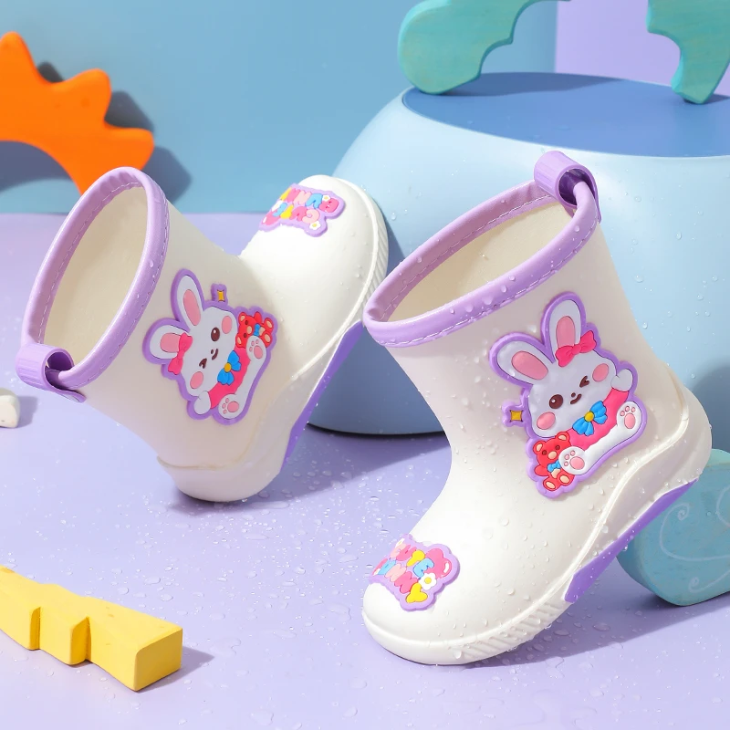 儿童雨鞋防滑雨靴加绒女童男童卡通四季两用胶鞋女孩雨鞋水鞋小孩