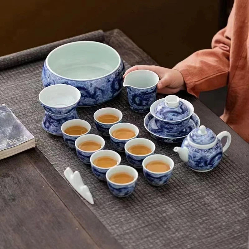 景德镇陶瓷茶具新款甲辰年龙盖碗大套组龙年送礼佳品带高档礼盒