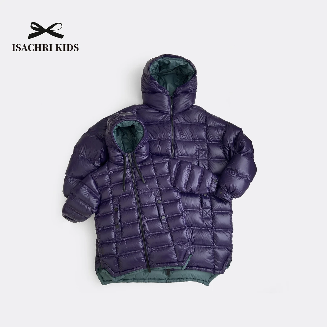 IC【现发】晶晶私服3 大牌撞色鹅绒童装妈妈款羽绒服中长款 IC618