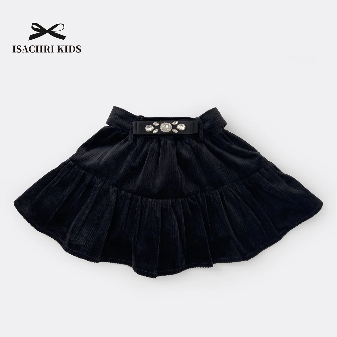 【1月14日反季清】赫本小姐 高品质丝绒松紧腰半身裙女宝春秋 IC872