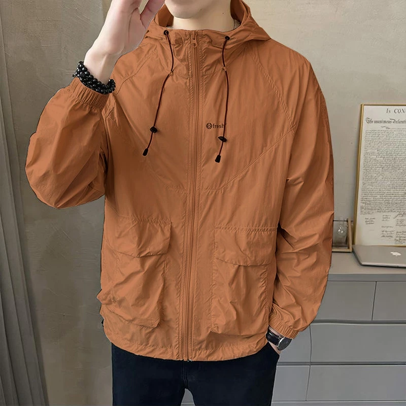 冰丝防晒衣男夏季防水紫外线连帽轻薄男女同款外套运动户外钓鱼服