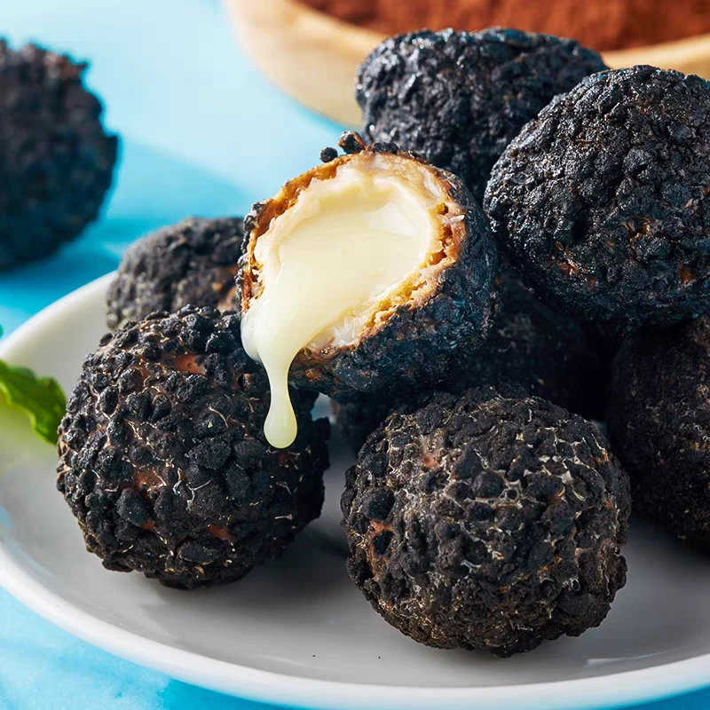 爆浆曲奇小丸子巧克力夹心曲奇小丸子一口酥脆流心休闲零食小点心