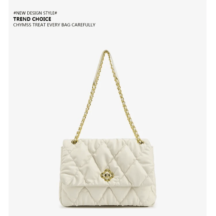 【粉丝专属】小香风白色时尚百搭女士潮流经典腋下单肩菱格包