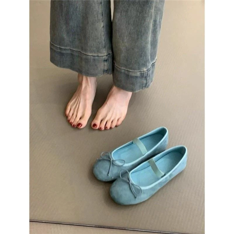 温柔仙女风芭蕾单鞋女2024年新款法式气质优雅配裙子浅口玛丽珍鞋