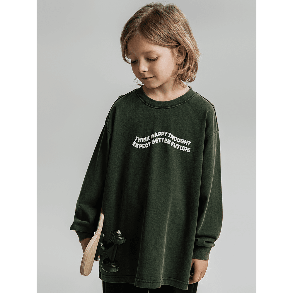 【2024清】男童字母印花长袖T恤春装中大童时尚纯棉柔软上衣QG2199