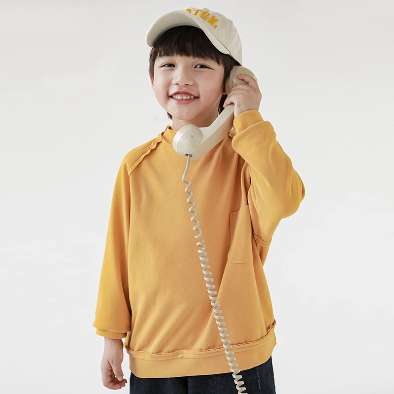 【2025清】oddtails纯色长袖T恤春秋新款中大童时尚QG1223