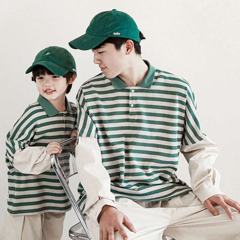 【2024清】oddtails男童时尚条纹拼接长袖春秋亲子装QG781 QG861