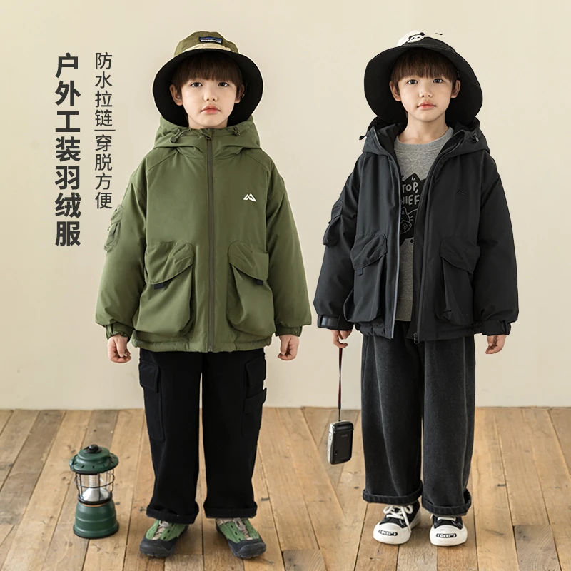 【2025清】oddtails儿童男童户外防水连帽加厚羽绒服秋冬QG2284