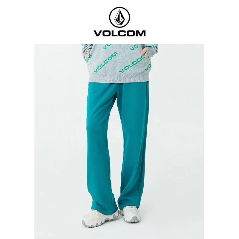 VOLCOM钻石秋冬运动印花百搭针织宽松直筒裤休闲裤VA221TP006 DR