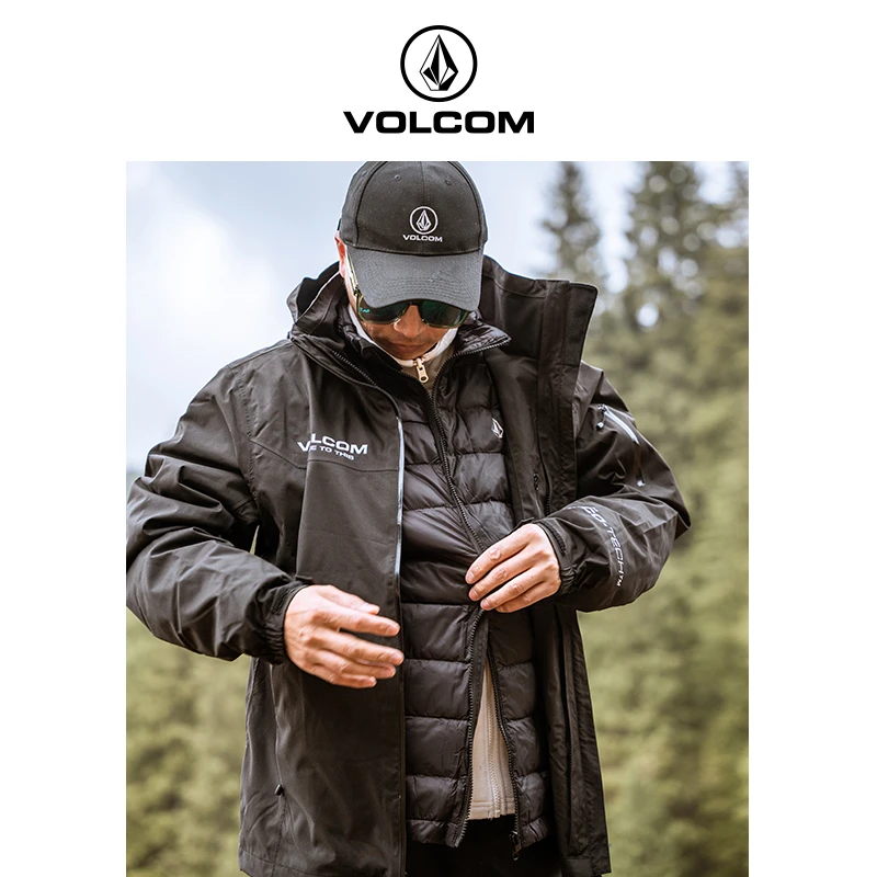 VOLCOM钻石男装户外休闲透气防水秋冬季加厚三合一冲锋衣AD342304