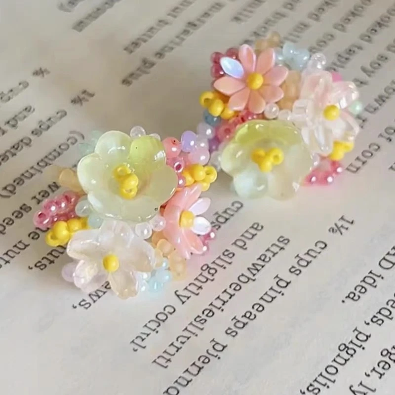 非金属亚克力耳饰 超仙甜美原创小众耳环可爱精致百搭耳钉耳夹