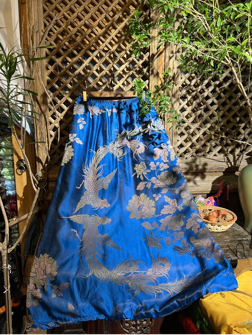 老软缎提花百搭半裙