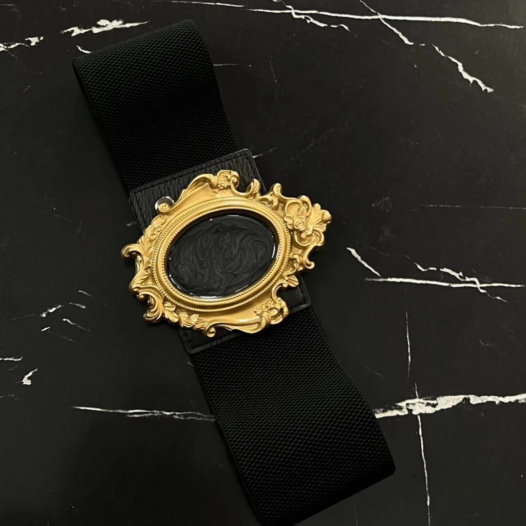LTT- 2023秋冬款 复古宫廷风个性金色画框腰带