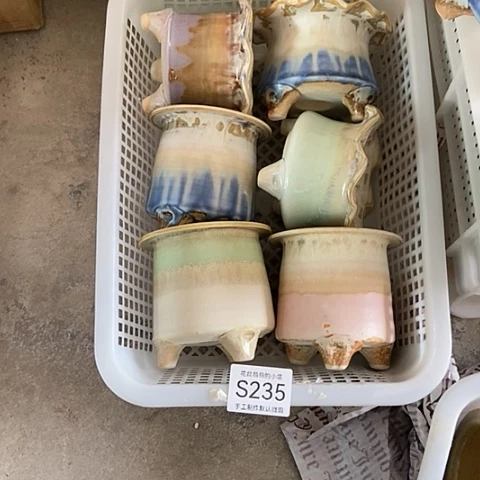 紫砂花盆燊*235微瑕品口径7厘米左右