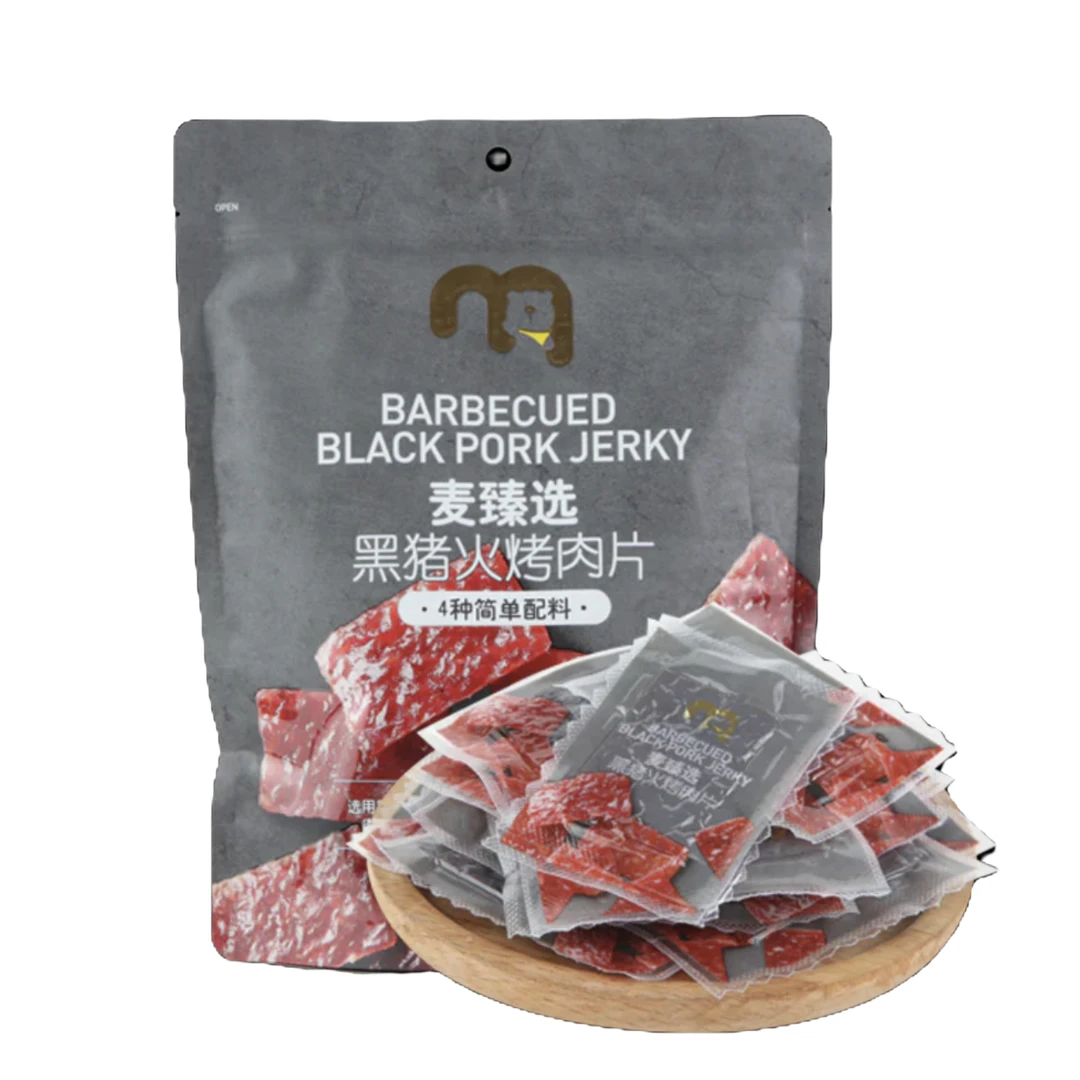 【麦德龙甄选】黑猪火烤肉片400g独立小包装猪肉脯零食原味肉干