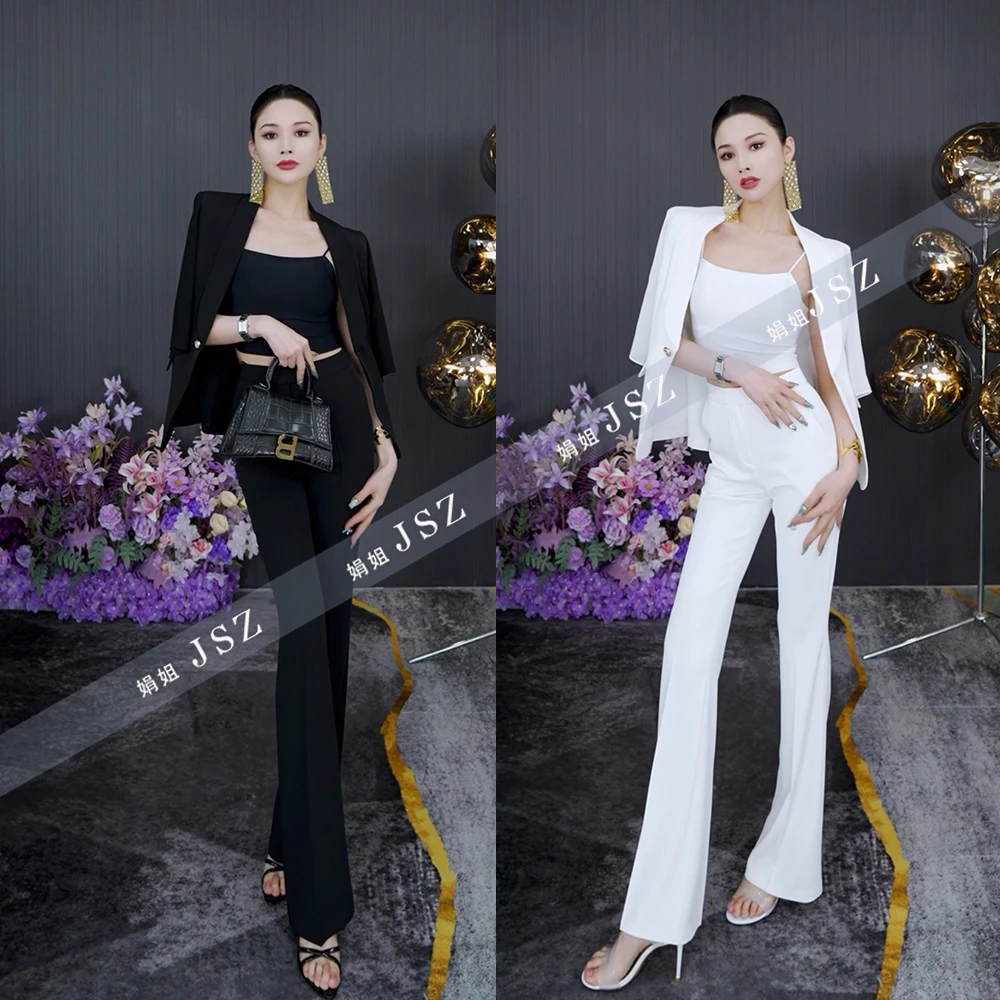 孤夏季高定斗篷修身气质职业女人味显瘦微喇时尚西装套装878现