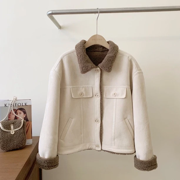 BHH-9769【咸口曲奇】东大门韩国原单韩系翻领百搭外套➕包包