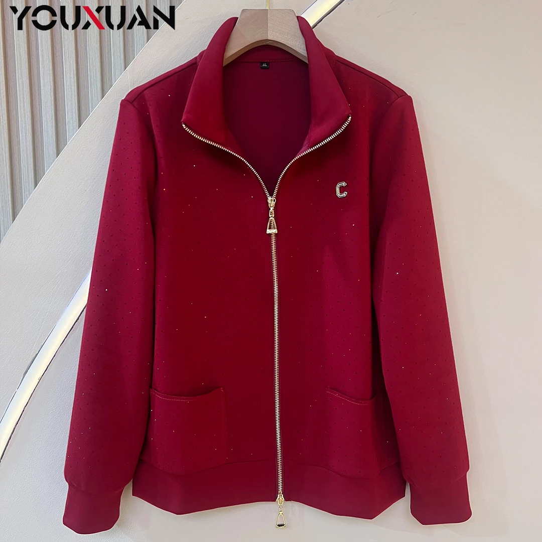 【火龙果设计款】新款百搭韩版上衣时尚休闲长袖立领女士外套8201-1