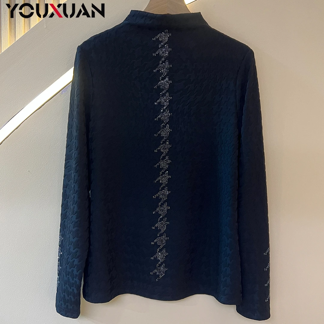 2023女士秋冬长袖半高领上衣休闲时尚小衫87550