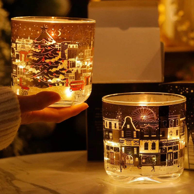 创意圣诞蜡烛蜡烛香薰发光香薰氛围感节日礼物玛莎香薰蜡烛平替