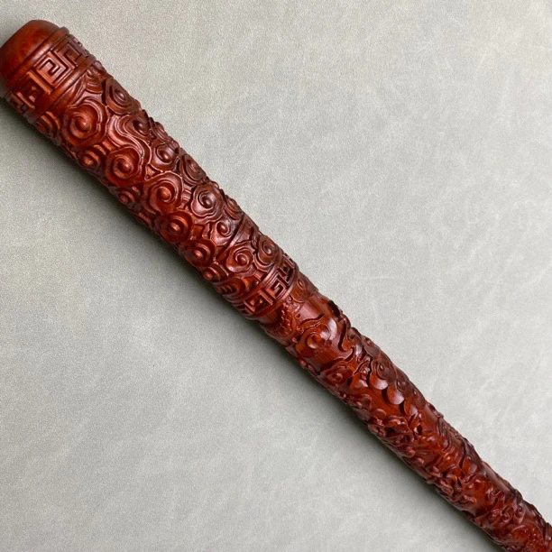 九龙棍盘龙棍紫檀木横财摆件健身棍把玩武术棍整木制作雕刻精致款