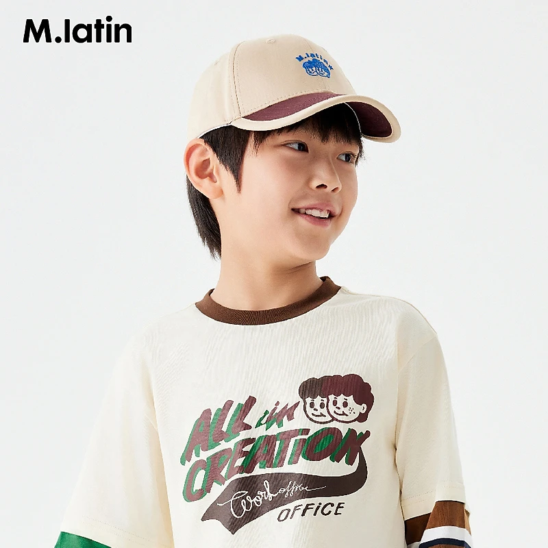 K1马拉丁童装儿童帽子秋新男大童户外干斜纹棉拼色萌趣渔夫帽