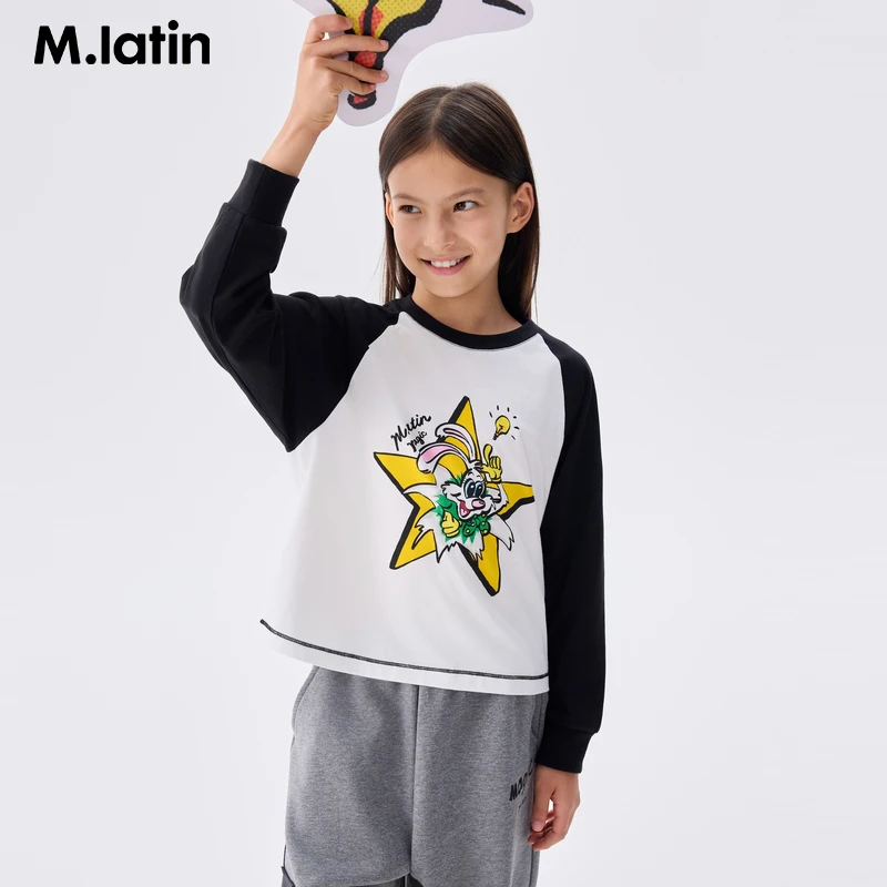 卫衣套头马拉丁童装儿童T恤25春装新款女大童魔法兔印花插长袖