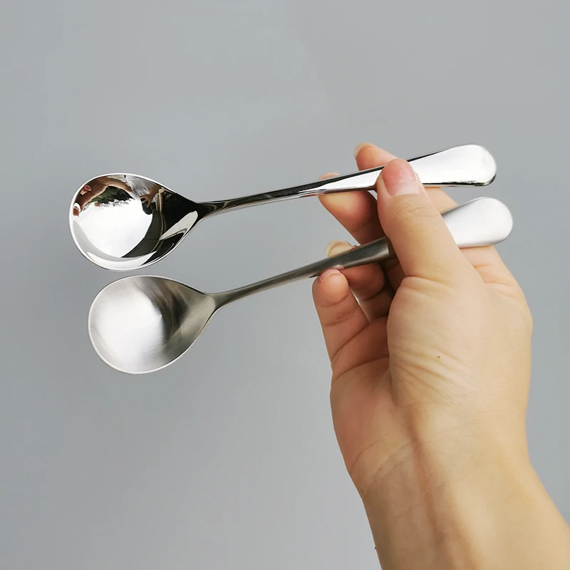 厚料18-10不锈钢长柄韩式汤匙吃饭勺喝粥勺圆饭勺喝汤勺调羹勺子