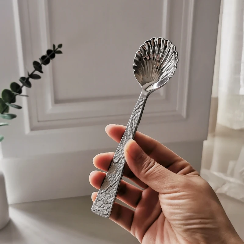 高品质18/10不锈钢贝壳勺甜品勺咖啡搅拌勺吃饭勺304汤勺冰淇淋勺