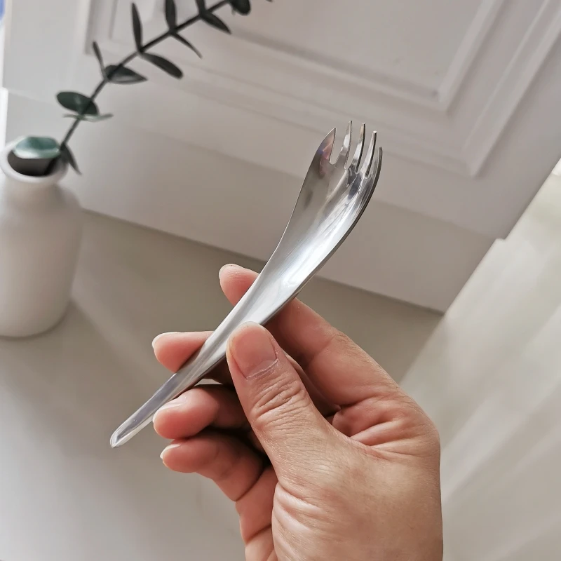 日式18/10不锈钢甜品叉水滴形雪糕冰激凌水果叉304网红水果签