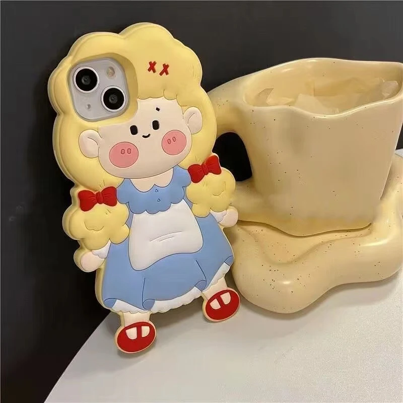 【苹果】可爱立体卡通公主硅胶手机壳适用iphone14/13pro15promax女