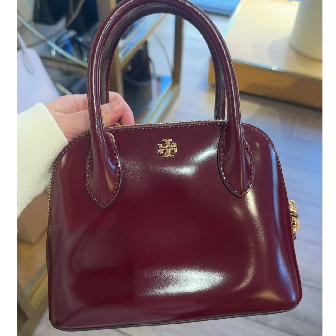 【预售】ToryBurch/汤丽柏琦店内现采EMERSON酒红色贝壳包159532