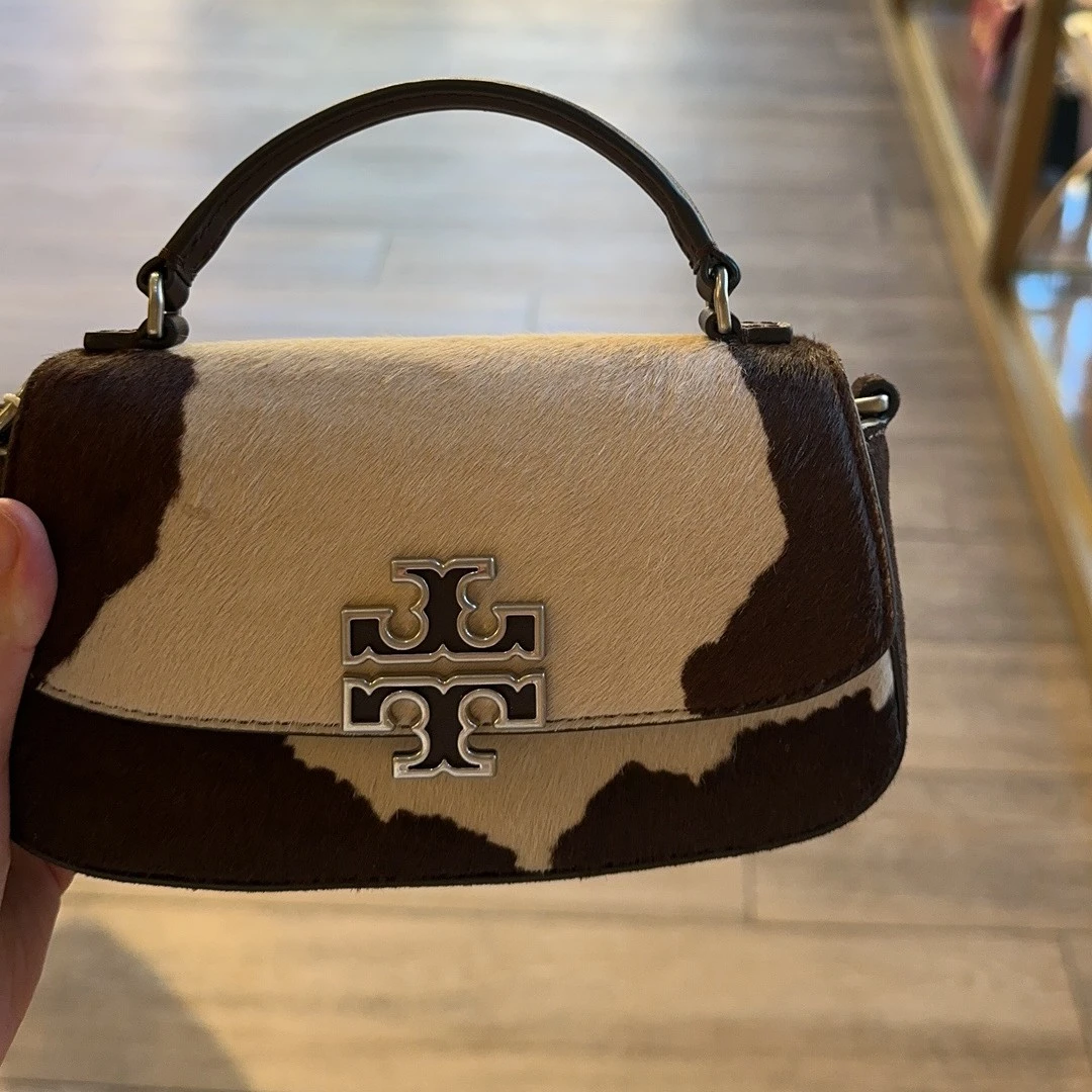 【预售】Tory Burch/汤丽柏琦店内现采奶牛拼色单肩包149652
